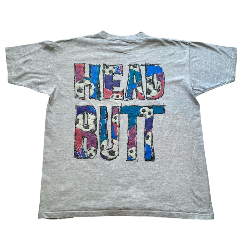 Vintage 1991 Soccer “Head Butt” single-stitch Curk Tshirt Made In USA